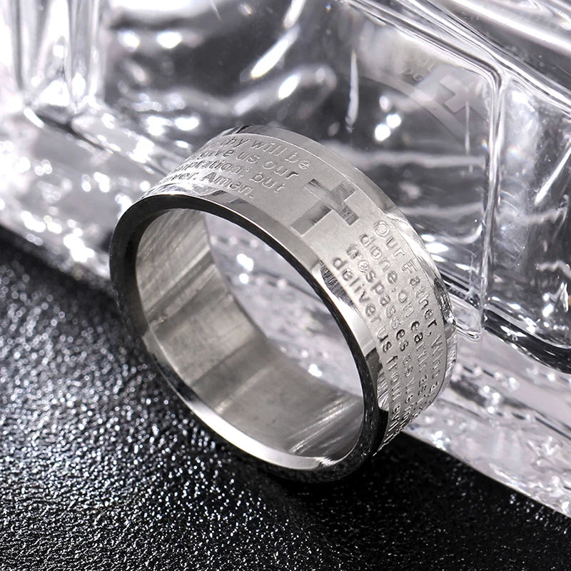 Titanium Steel Christian Ring