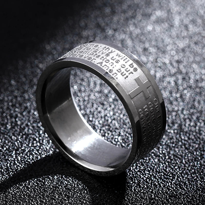 Titanium Steel Christian Ring