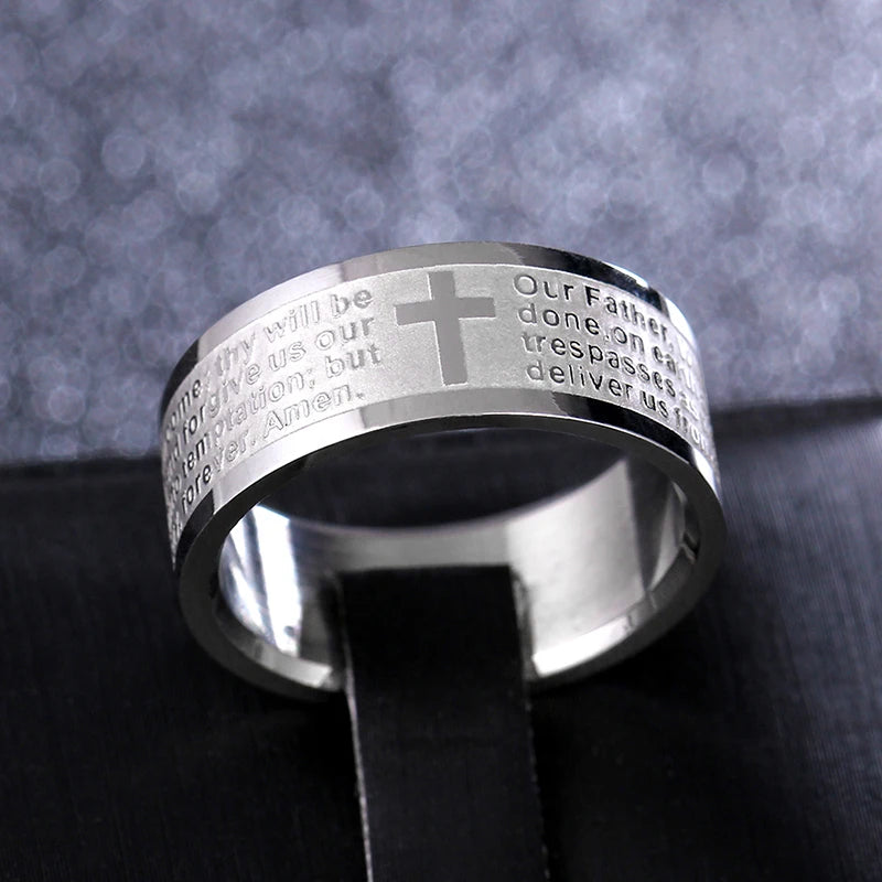 Titanium Steel Christian Ring