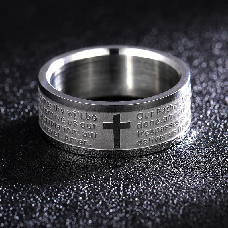 Titanium Steel Christian Ring