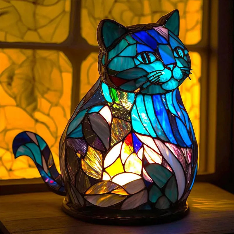 Stained Glass Animal LED Table Lamp