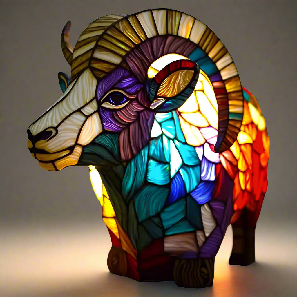 Stained Glass Animal LED Table Lamp