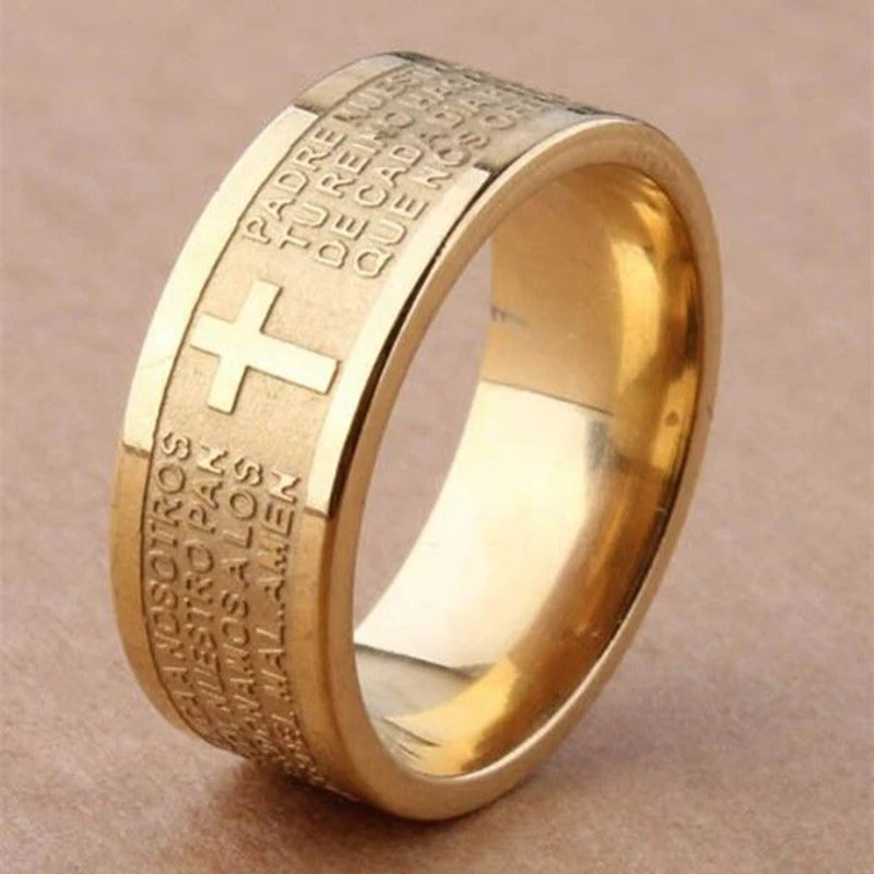 Titanium Steel Christian Ring