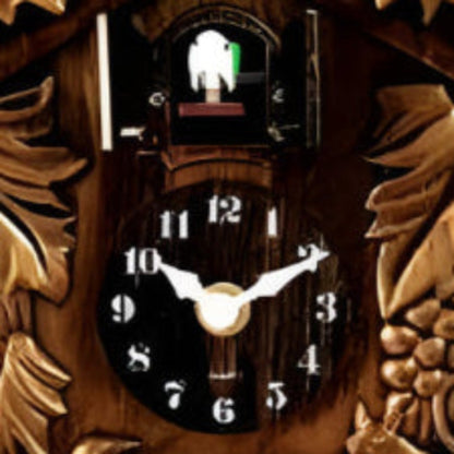 Vintage Wooden Carved Cuckoo Wall Clock